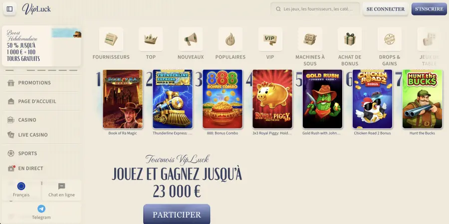 Casino en ligne main
